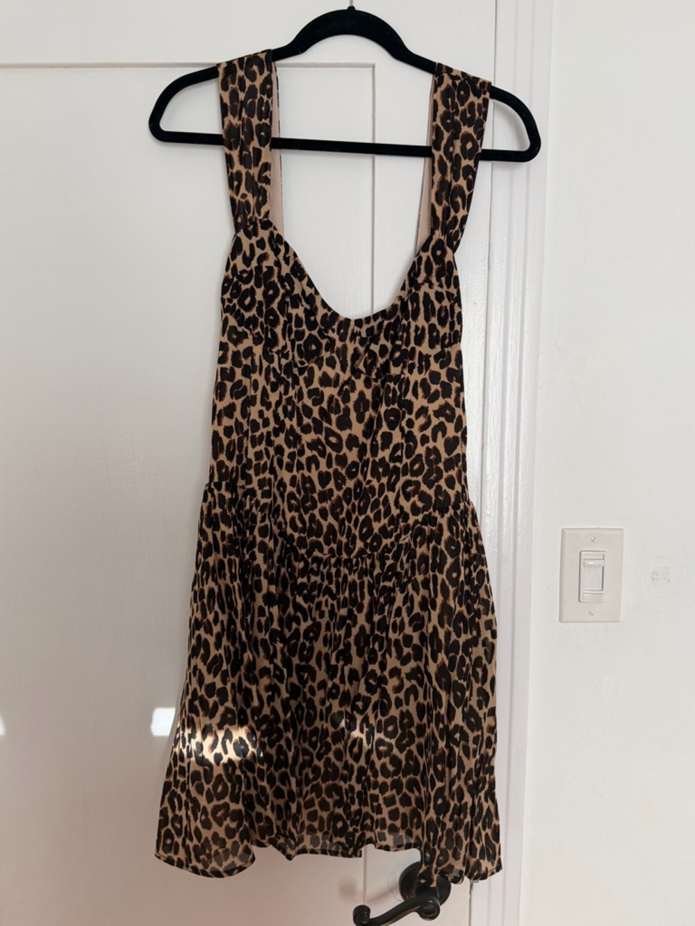 Reformation Leopard Print Mini Dress - Brown/Black